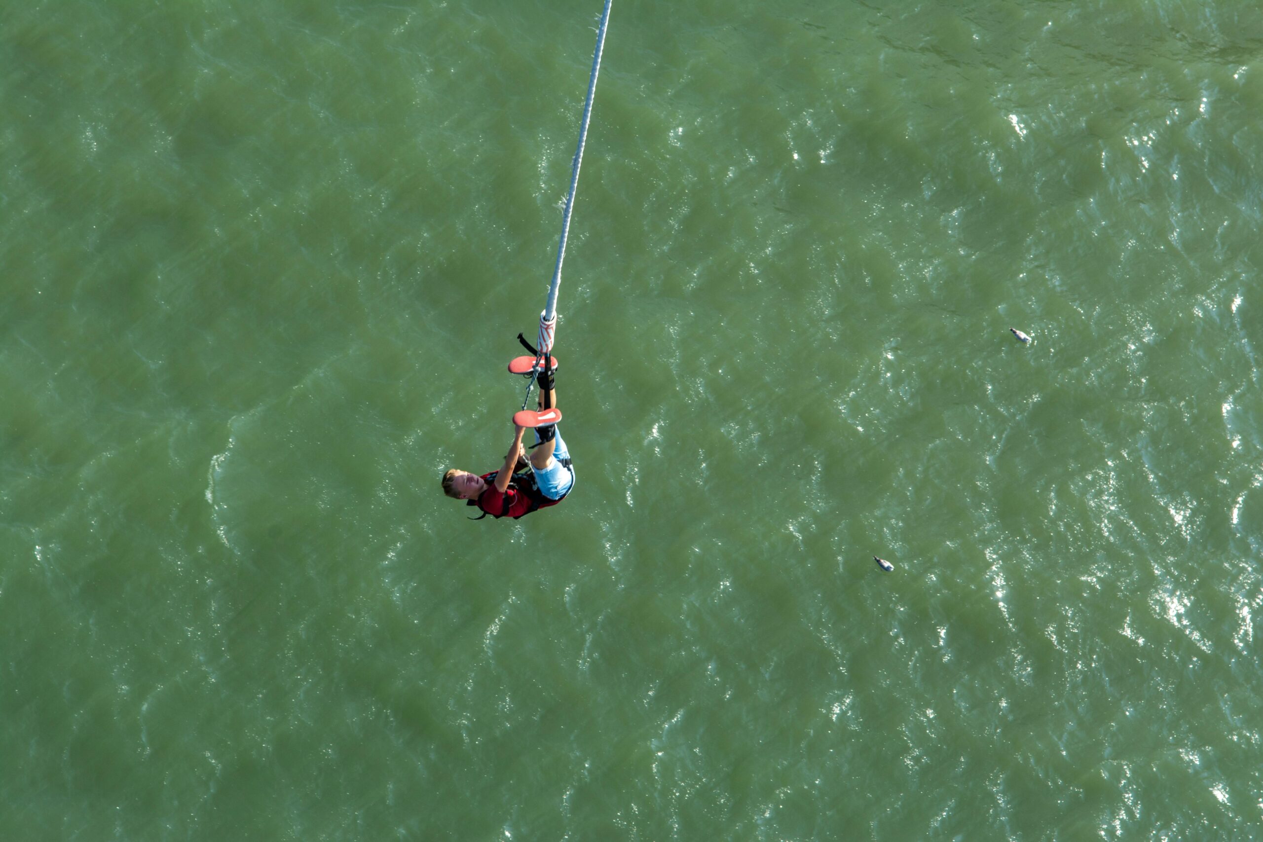 Bungy jumping over the Waikato River in Taupo