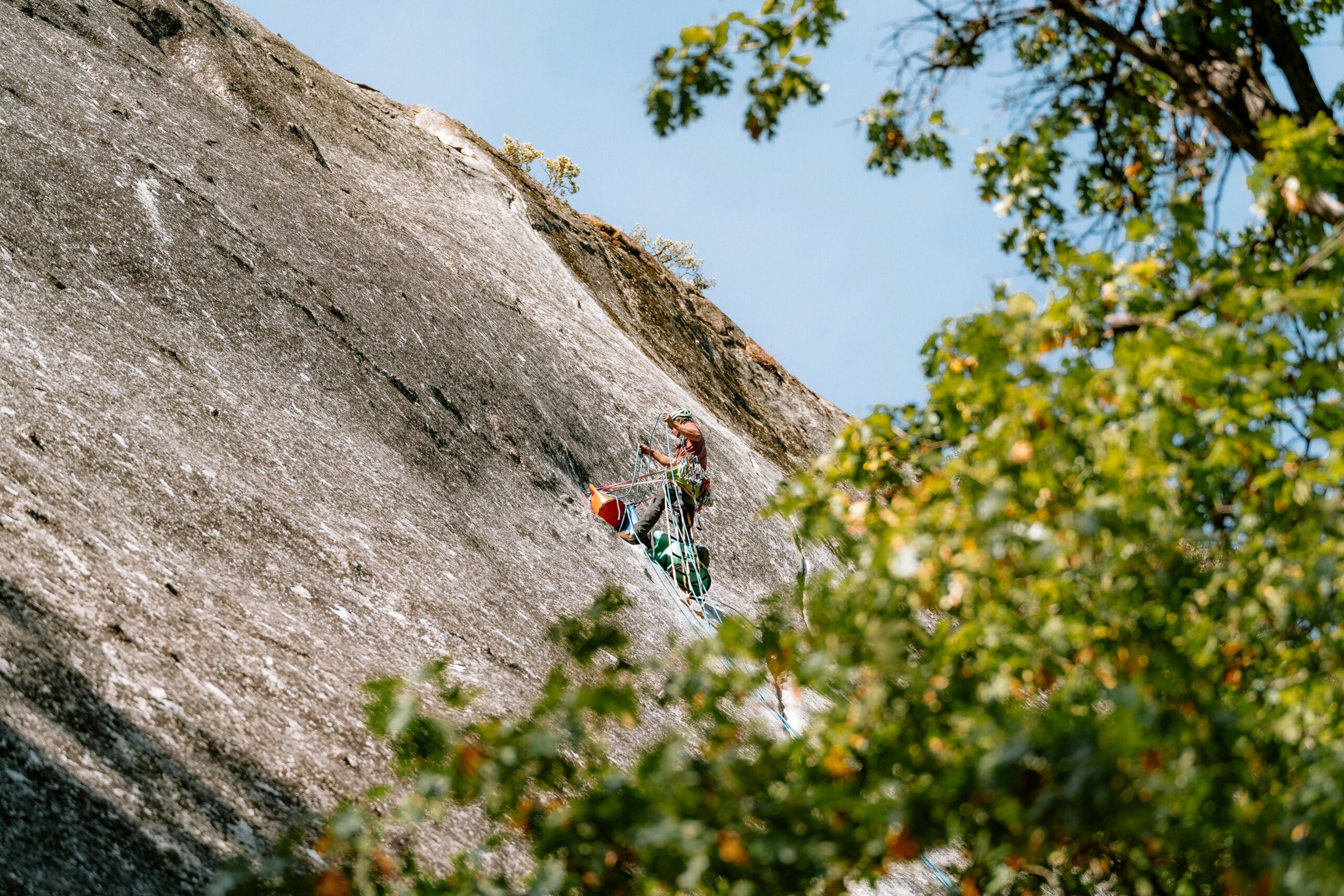 Rock climbing on outdoor cliff face near Taupo