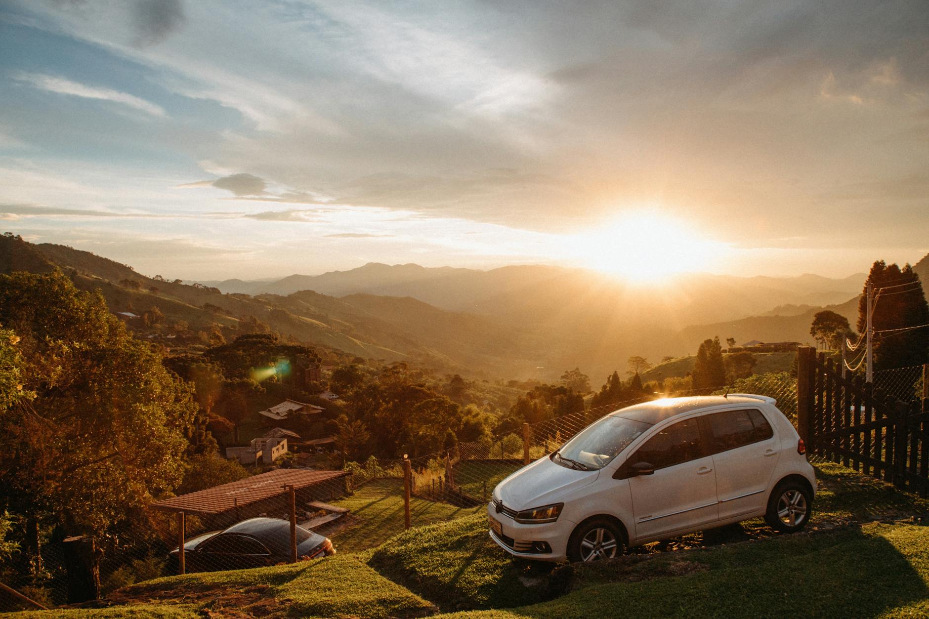 Rental car at a scenic viewpoint perfect for road trips around Taupo