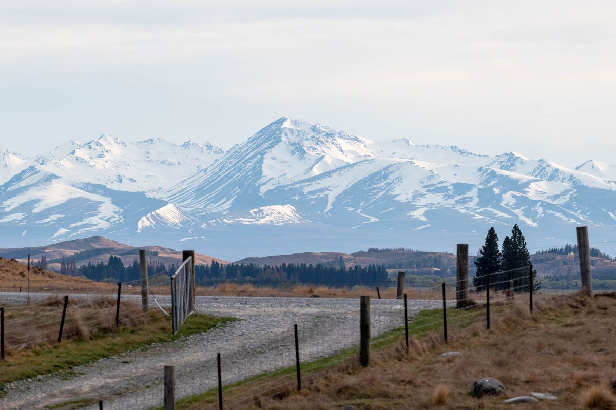 Snow on the central plateau near Taupo in winter