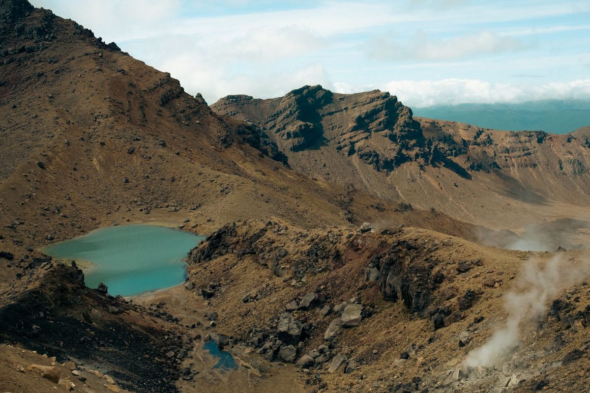 Tongariro Alpine Crossing volcanic scree and crater lakes