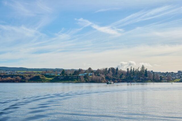 Lake Taupo water activities: the open lake seen from the shoreline